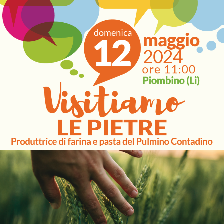 Domenica 12 maggio 2024 Visitiamo Le Pietre, produttore di farina e pasta del Pulmino Contadino