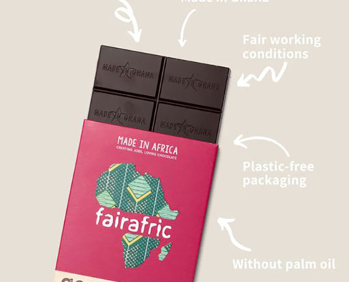 Cioccolato prodotto interamente in Ghana da fairafric - Pulmino Contadino