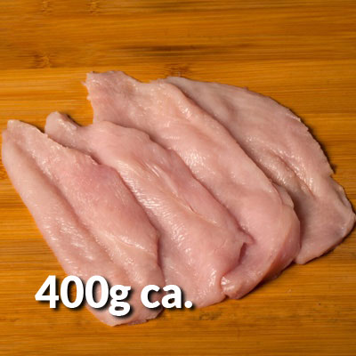 Petto di pollo a fette, allevato a pascolo libero a Campagnatico (GR) da Le Solaie - Pulmino Contadino